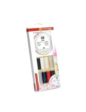Zestaw nici uniwersalnych GUTERMANN + szpilki - 734580 - 8szt.x100mb/opak.