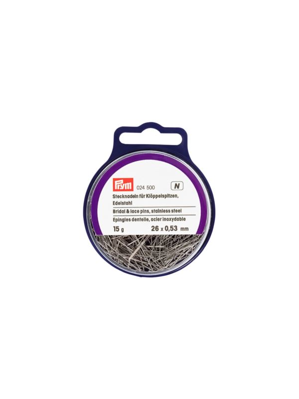 Szpilki do koronki PRYM - 0,53x26 mm - 024500 - 15g/opak.