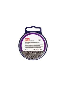 Szpilki do koronki PRYM - 0,53x26 mm - 024500 - 15g/opak.