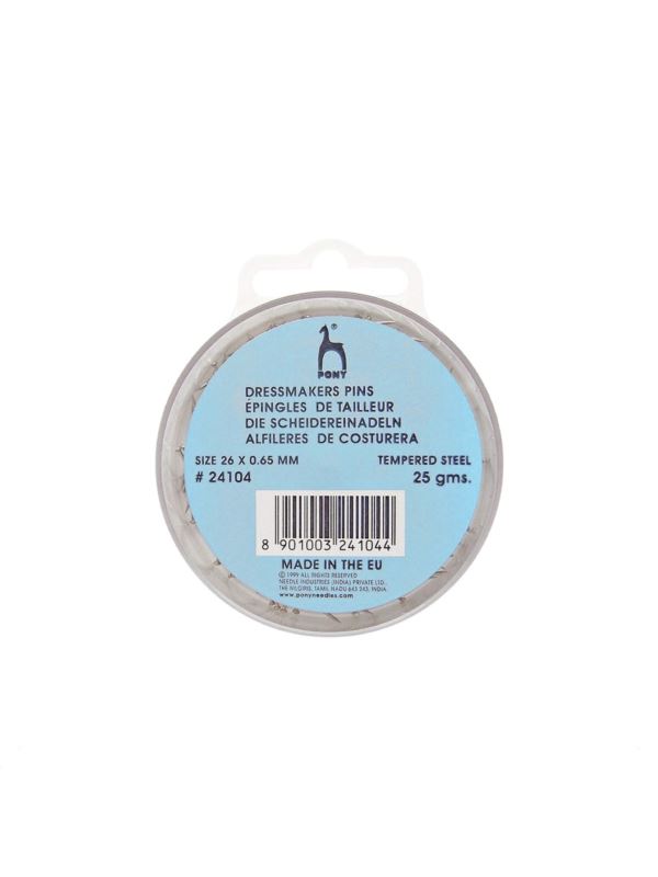 Szpilki niklowane zwykłe z gąbką PONY - 0,65x26 mm - 24104 - 25g/opak.