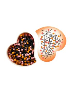 Szpilki niklowane zwykłe w serduszku PONY - BLACK (peach) - 0,60x30 mm - 28832 - 25g/opak.