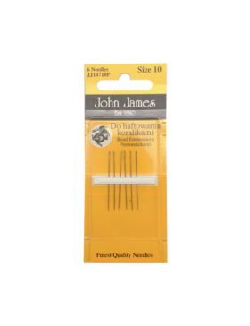 Karnet igieł do haftowania koralikami JOHN JAMES - 10 - JJ10710 - 6szt./opak.