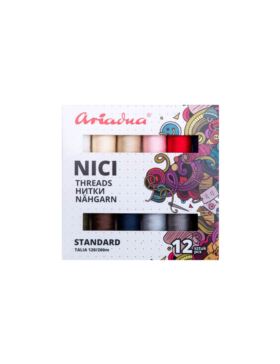 Zestaw nici ARIADNA - Talia 120 - podstawowe - 12szt.x200mb/opak.