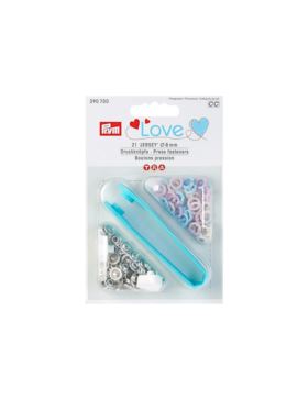 Zestaw zaciskacz + springi jersey PRYM - Love - 8 mm - 390700 - 21szt./opak.