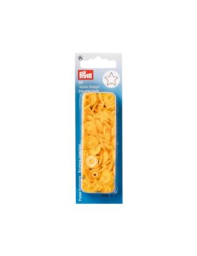 Napy plastikowe PRYM - 12,4 mm - gwiazdki - żółte ciemne - 393210 - 30szt./opak.