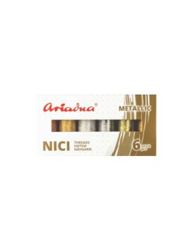 Zestaw nici metalizowanych ARIADNA - Silva 30/150mb, Silva 40/250mb - royal - 6szt./opak.
