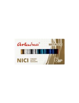 Zestaw nici metalizowanych ARIADNA - Silva 30/150mb, Silva 40/250mb - niebo - 6szt./opak.