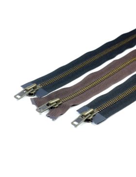 Zamek YKK metalowy rozdzielczy dwusuwakowy stary mosiądz 5 RGMKBMR-56 DA-S - 80 cm