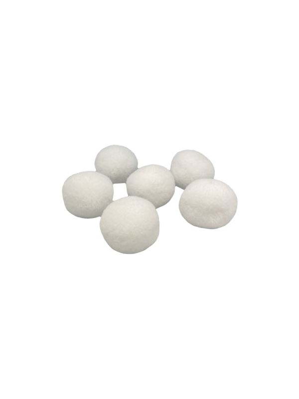 Pompon ozdobny - 60 mm - kol.002 (biały) - P-6 - 8szt./opak.