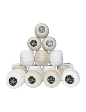 Kordonek/zestaw LIMOL - Mercerizado - 100% bawełna - gr.4,6,8,12 - blanco/crudo - 16szt.x100g/opak.