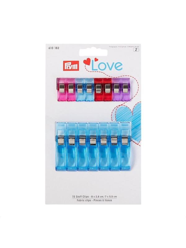 Klipsy do tkanin PRYM - Love - 2,60-5,50 cm - 610182 - 15szt./opak.