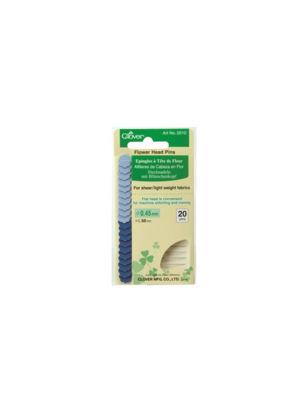 Szpilki do quiltingu CLOVER - cienkie/kwiatek - 2510 - 20szt./opak.