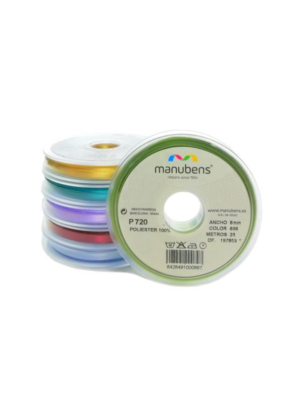 Wstążka satynowa dwustronna MANUBENS - 6 mm - 25mb/szt.