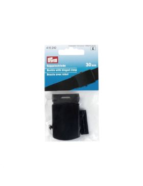 Klamra metalowa do paska z regulatorem PRYM - 30 mm - czarna - 416242