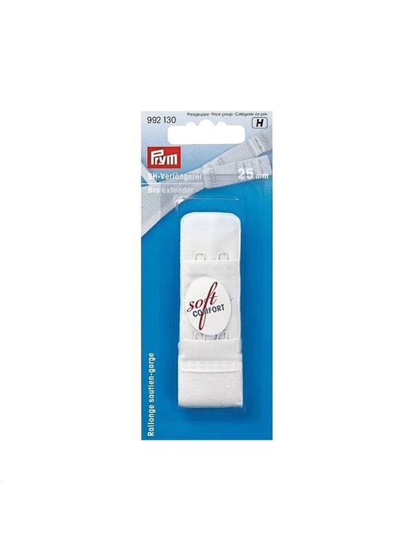 Przedłużacz obwodu do biustonosza PRYM - 3x2 haftki - 25 mm - biały - 992130