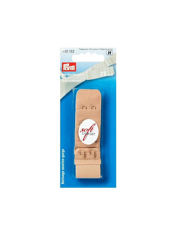 Przedłużacz obwodu do biustonosza PRYM - 3x2 haftki - 25 mm - cielisty - 992132