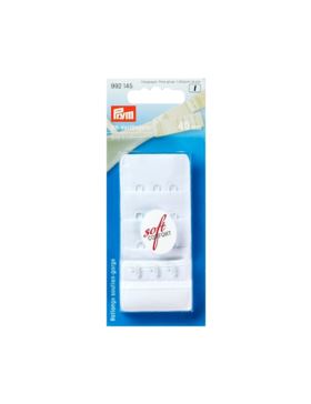 Przedłużacz obwodu do biustonosza PRYM - 3x3 haftki - 40 mm - biały - 992145