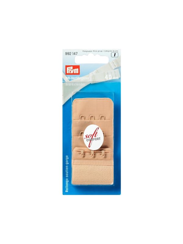 Przedłużacz obwodu do biustonosza PRYM - 3x3 haftki - 40 mm - cielisty - 992147