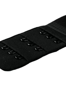 Przedłużacz obwodu do biustonosza PRYM - 3x3 haftki - 40 mm - czarny - 992146