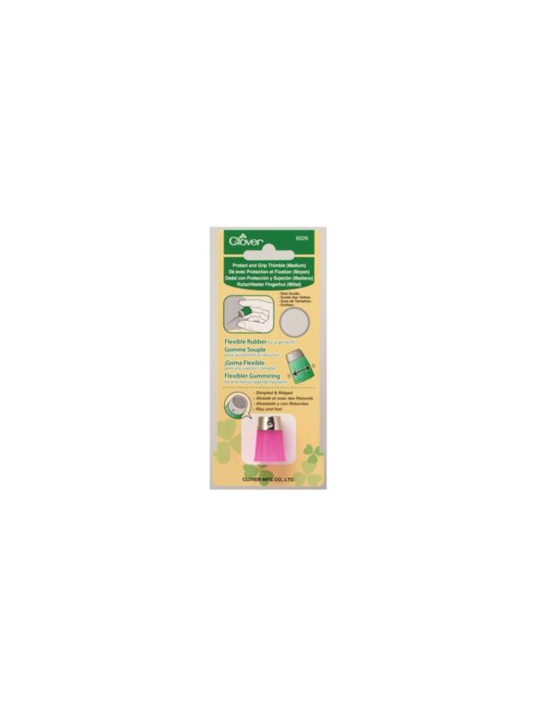 Naparstek krawiecki gumowy z osłoną metalową CLOVER - M - 6026