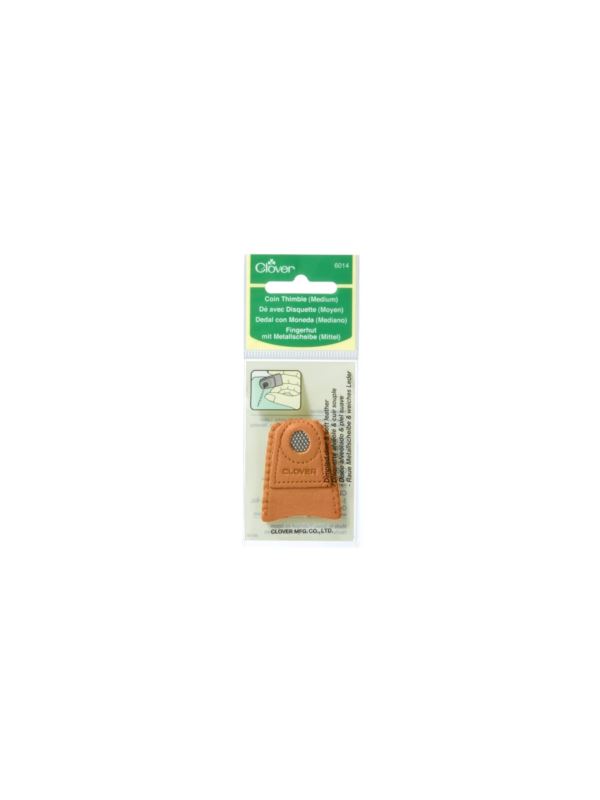 Naparstek krawiecki skórzany z monetą CLOVER - S - 6014