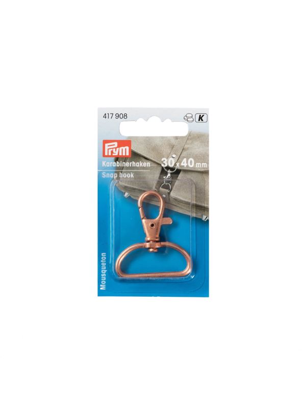 Karabińczyk metalowy PRYM - 30x40 mm - różowe złoto - 417908