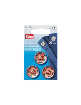 Zatrzaski metalowe PRYM - 21 mm - różowe złoto - 341801 - 3szt./opak.