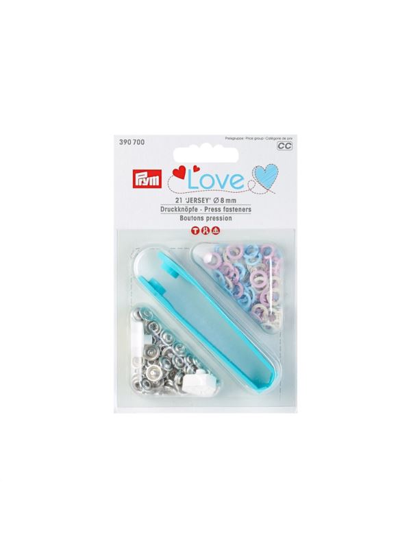 Zestaw zaciskacz + springi jersey PRYM - Love - 8 mm - 390700 - 21szt./opak.