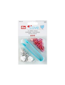 Zestaw zaciskacz + springi jersey PRYM - Love - 8 mm - 390701 - 21szt./opak.