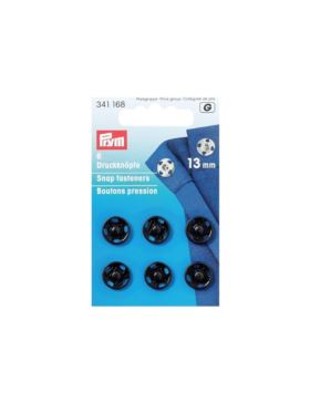 Zatrzaski metalowe PRYM - 13 mm - czarne - 341168 - 6szt./opak.