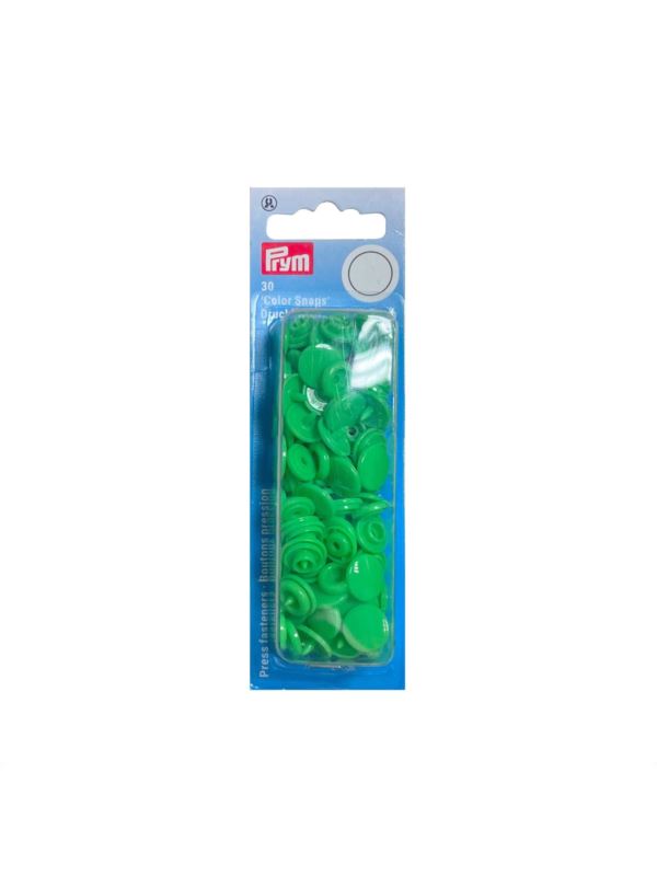 Napy plastikowe PRYM - 12,4 mm - zielone jasne - 393114 - 30szt./opak.
