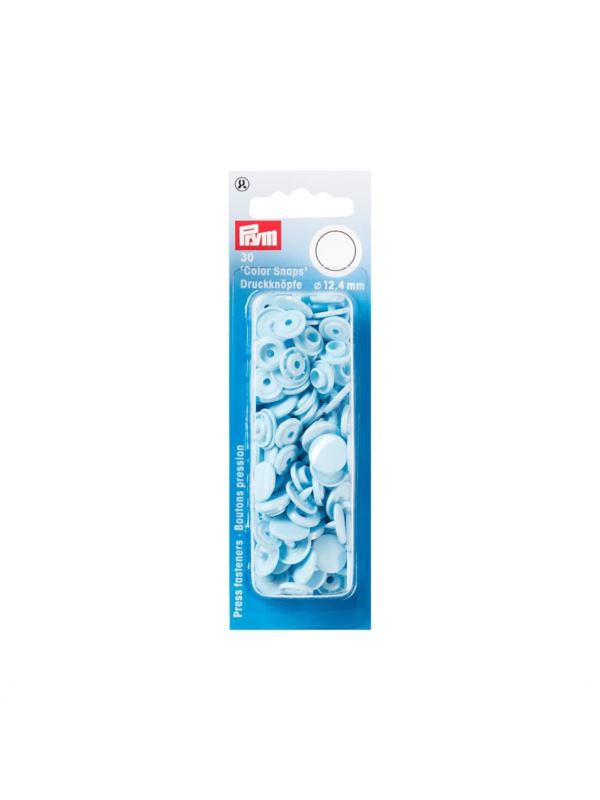 Napy plastikowe PRYM - 12,4 mm - niebieskie jasne - 393120 - 30szt./opak.