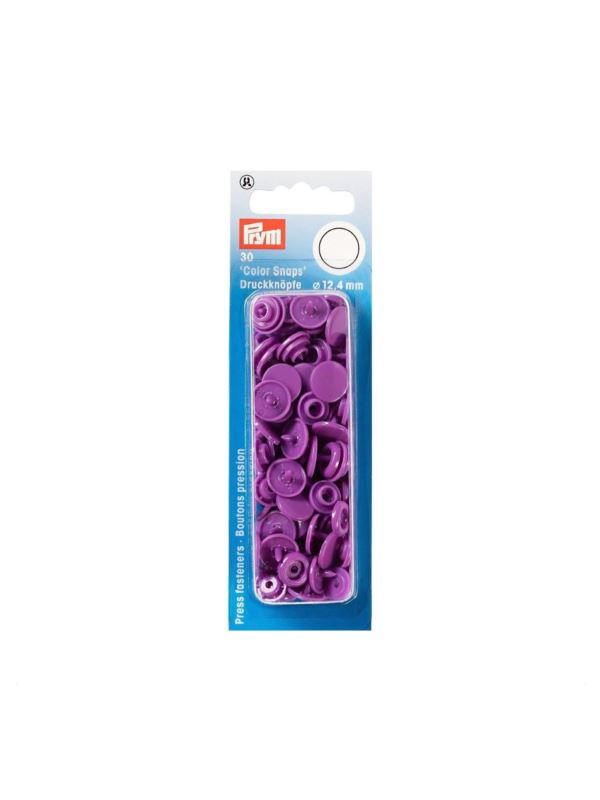 Napy plastikowe PRYM - 12,4 mm - lila - 393141 - 30szt./opak.