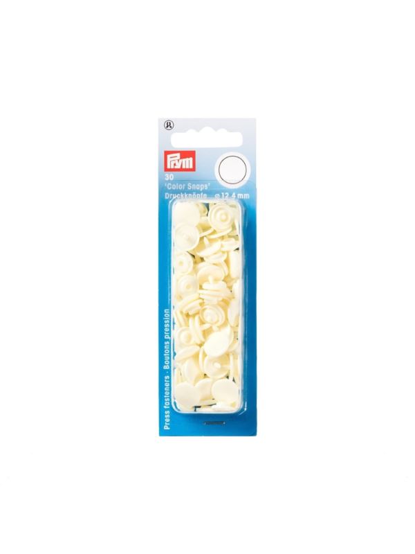 Napy plastikowe PRYM - 12,4 mm - perłowe - 393122 - 30szt./opak.