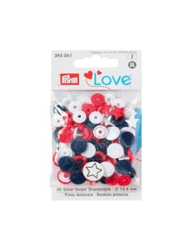 Napy plastikowe mix PRYM - Love - 12,4 mm - gwiazdki - 393061 - 30szt./opak.