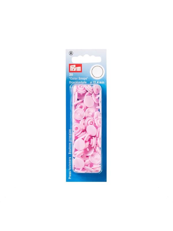 Napy plastikowe PRYM - 12,4 mm - różowe jasne - 393118 - 30szt./opak.