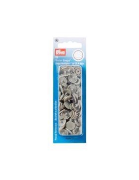 Napy plastikowe PRYM - 12,4 mm - szare jasne - 393124 - 30szt./opak.