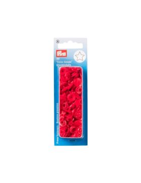 Napy plastikowe PRYM - 12,4 mm - gwiazdki - czerwone - 393238 - 30szt./opak.