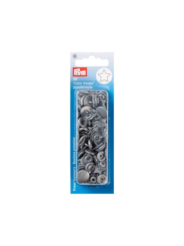 Napy plastikowe PRYM - 12,4 mm - gwiazdki - szare - 393245 - 30szt./opak.