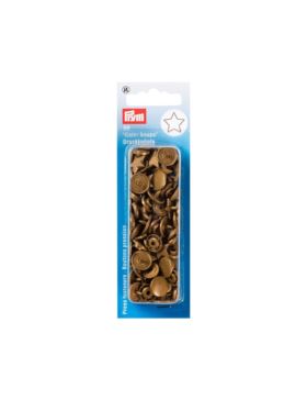 Napy plastikowe PRYM - 12,4 mm - gwiazdki - stare złoto - 393211 - 30szt./opak.