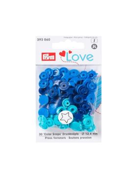 Napy plastikowe mix PRYM - Love - 12,4 mm - gwiazdki - 393060 - 30szt./opak.