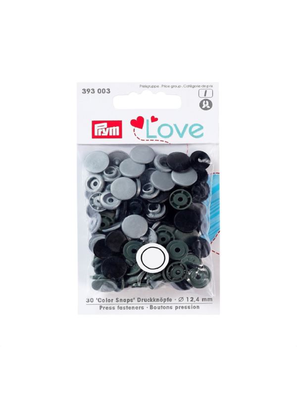 Napy plastikowe mix PRYM - Love - 12,4 mm - 393003 - 30szt./opak.