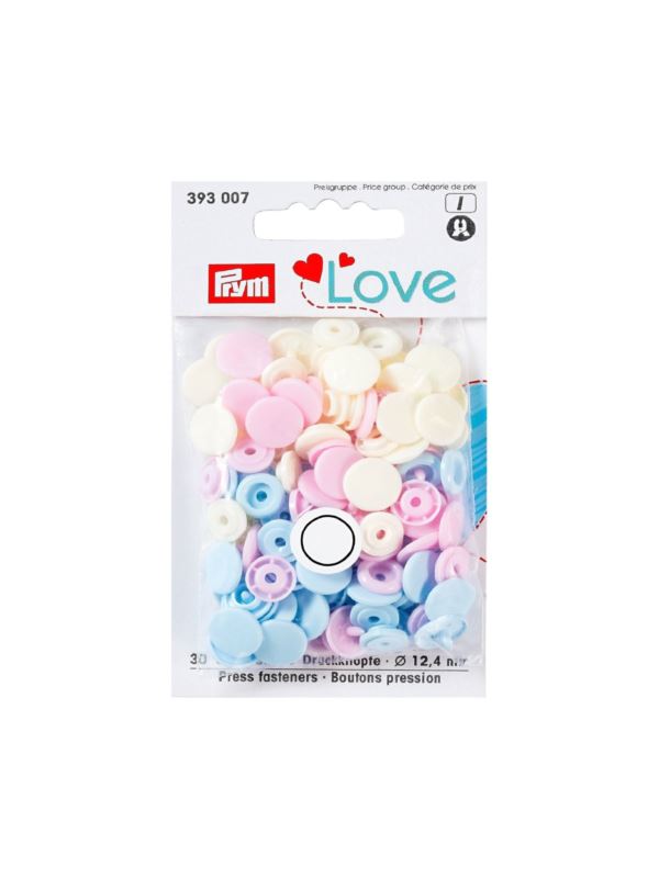 Napy plastikowe mix PRYM - Love - 12,4 mm - 393007 - 30szt./opak.