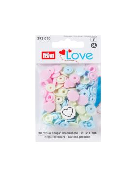Napy plastikowe mix PRYM - Love - 12,4 mm - serca - 393030 - 30szt./opak.