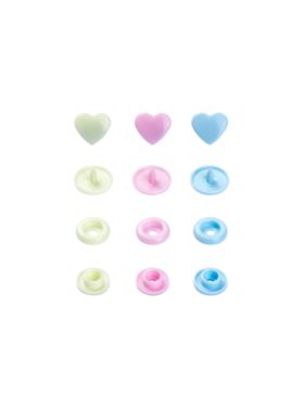 Napy plastikowe mix PRYM - Love - 12,4 mm - serca - 393030 - 30szt./opak.