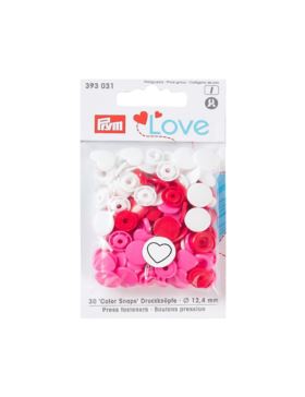 Napy plastikowe mix PRYM - Love - 12,4 mm - serca - 393031 - 30szt./opak.