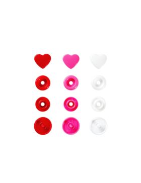 Napy plastikowe mix PRYM - Love - 12,4 mm - serca - 393031 - 30szt./opak.