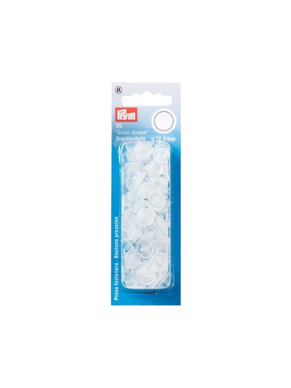 Napy plastikowe PRYM - 12,4 mm - przezroczyste (matowe) - 393198 - 30szt./opak.