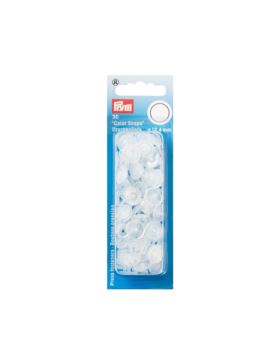 Napy plastikowe PRYM - 12,4 mm - przezroczyste (błyszczące) - 393199 - 30szt./opak.