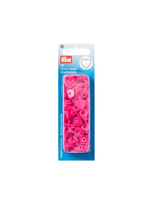 Napy plastikowe PRYM - 12,4 mm - serca - różowe - 393347 - 30szt./opak.
